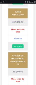 Pre-Degree and JUPEB Programme Fees