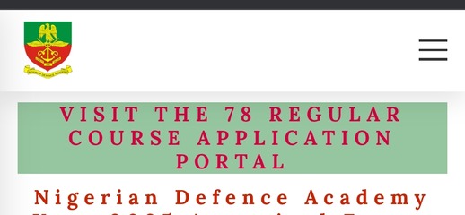Nigerian Defence Academy 78th Regular Course Admission 2026/2027: Complete Application Guide and Requirements