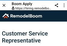 RemodelBoom Remote Customer Service Representative Job 2026