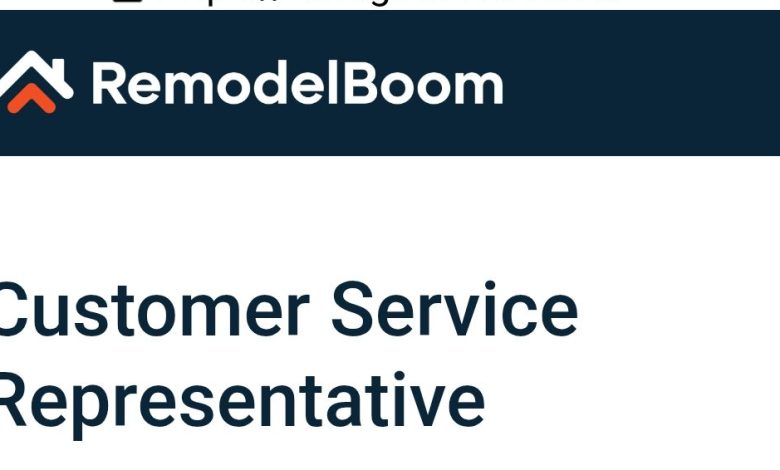 RemodelBoom Remote Customer Service Representative Job 2026
